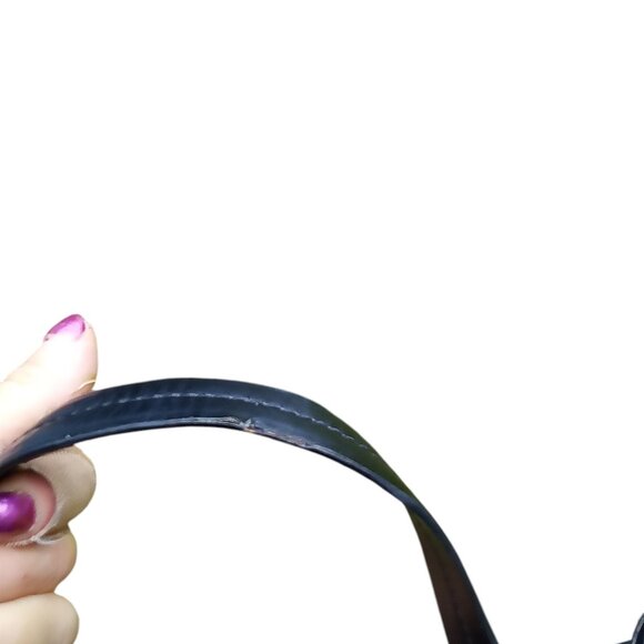 Tory Burch Black Vinyl Tote Disc Shipping - Picture 11 of 12